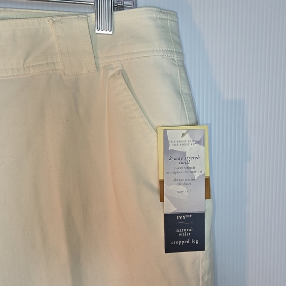 NWT Coldwater Creek White Capri Pants Cotton/Spandex Back Pockets Size 12 - Picture 6 of 13